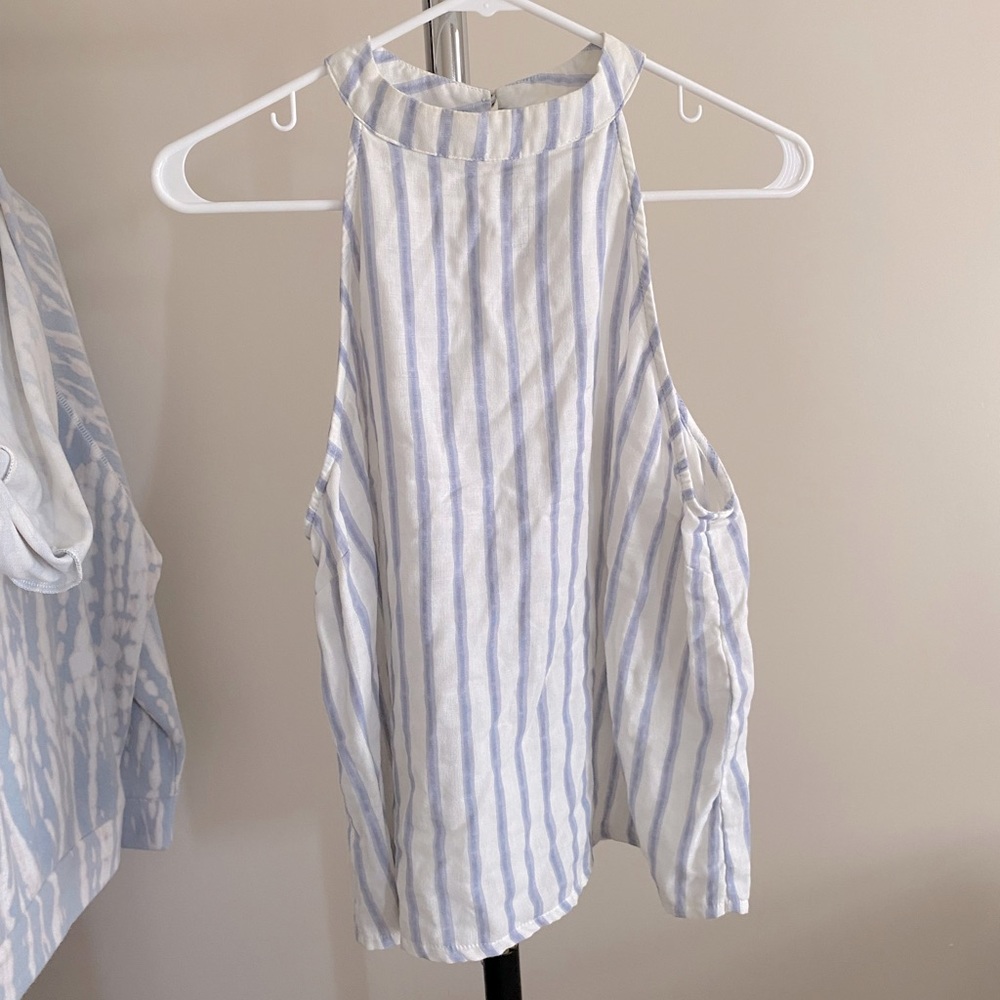One <3 Clothing high neck vertical striped halter